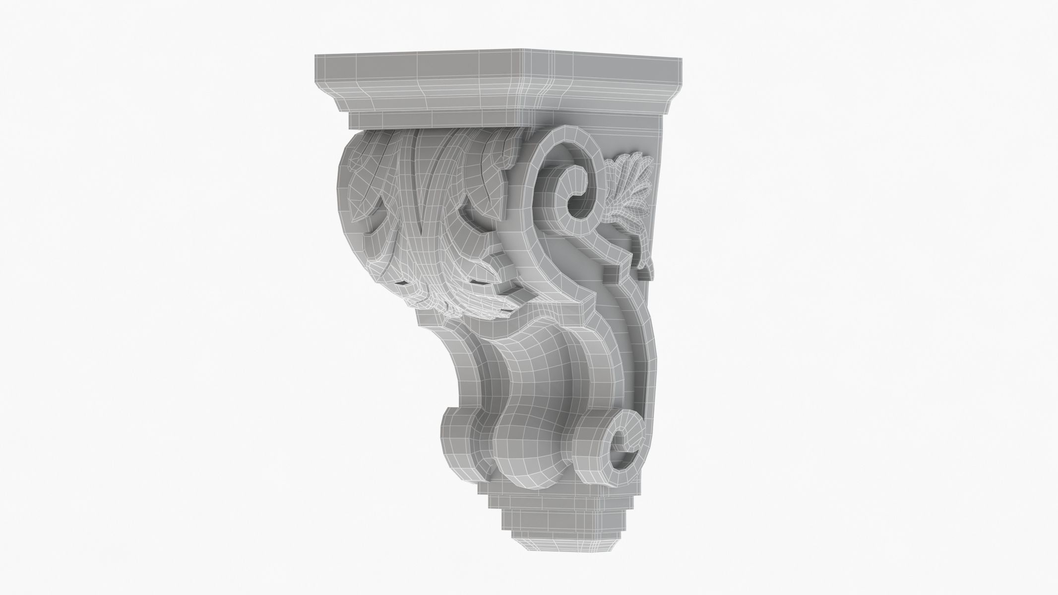 Scroll Corbel 02 3D model_7
