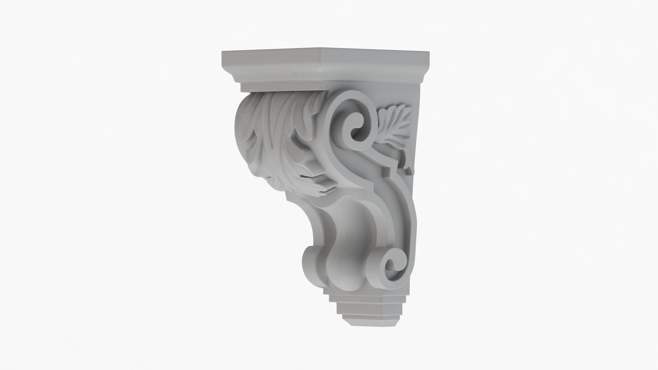 Scroll Corbel 02 3D model_2
