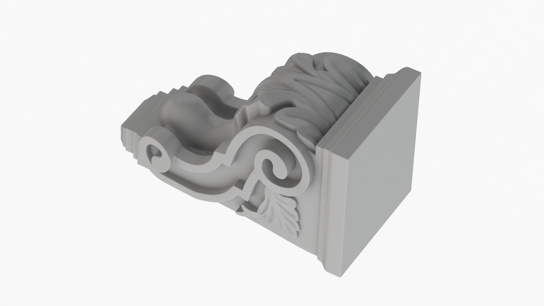 Scroll Corbel 02 3D model_4