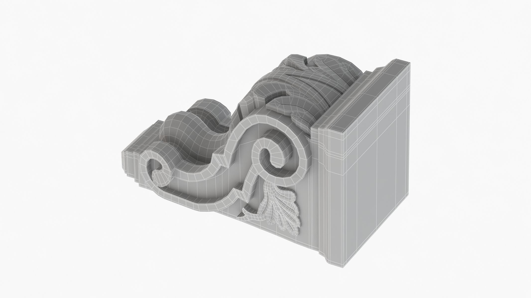 Scroll Corbel 02 3D model_9