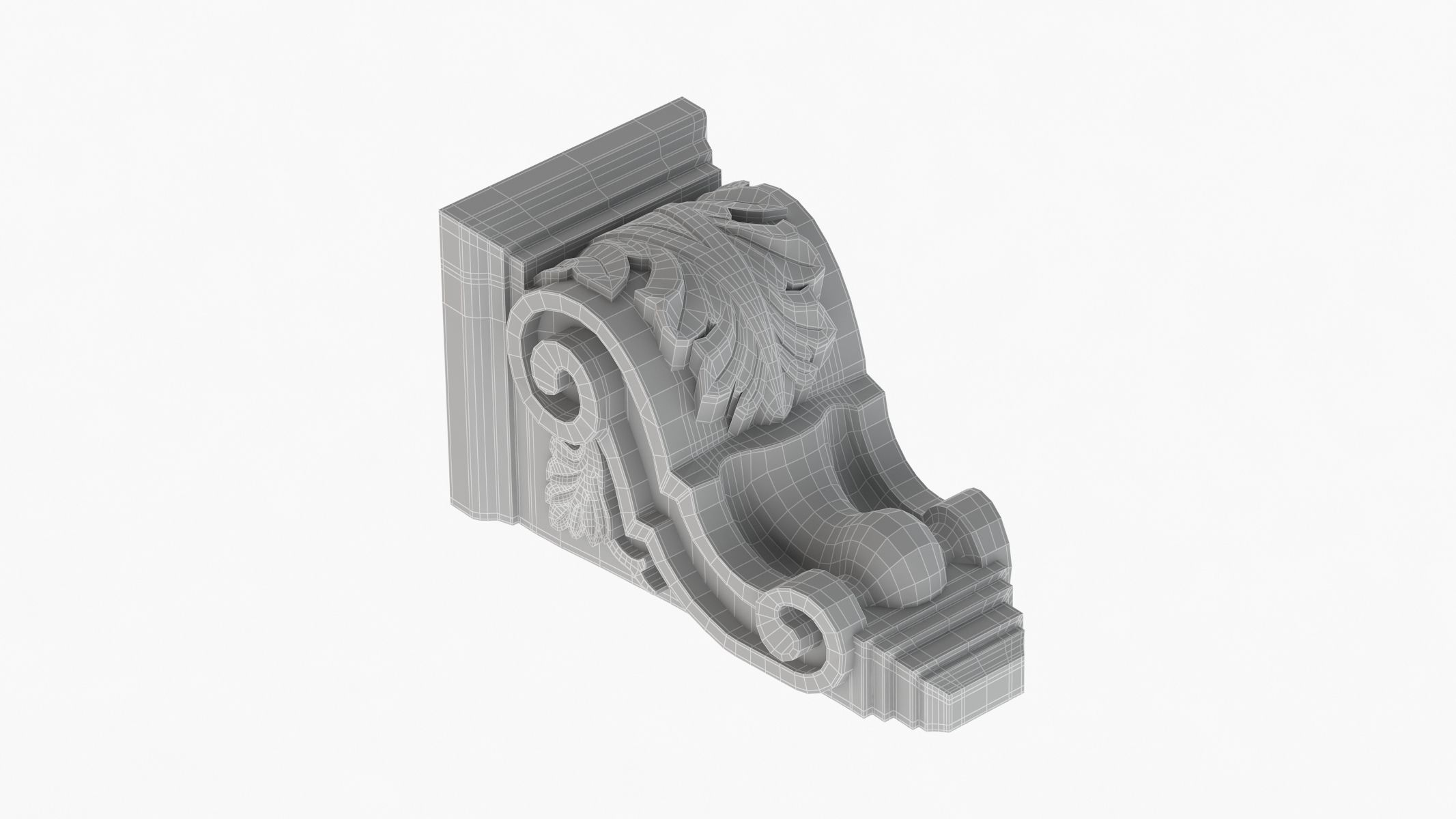 Scroll Corbel 02 3D model_8