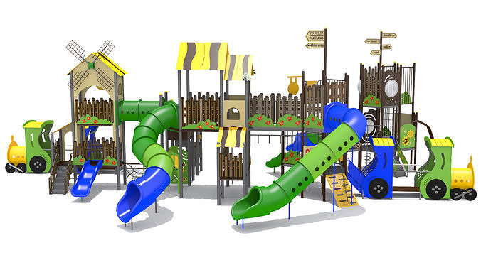 Train Station Playground 3D model