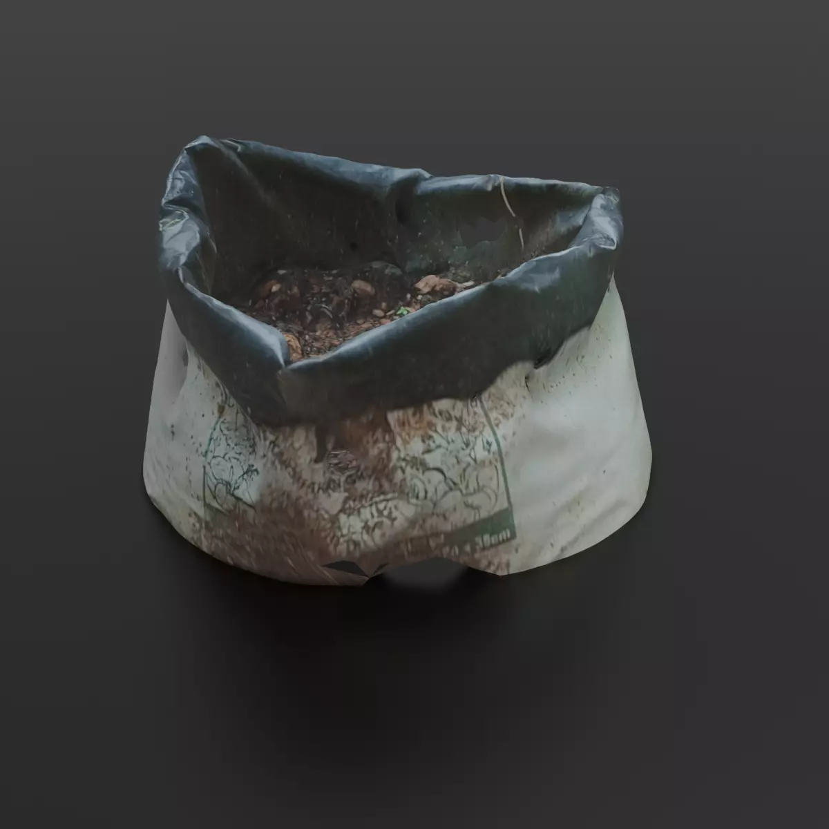 Photoscanned Growbag free plastic plant pot Free 3D model
