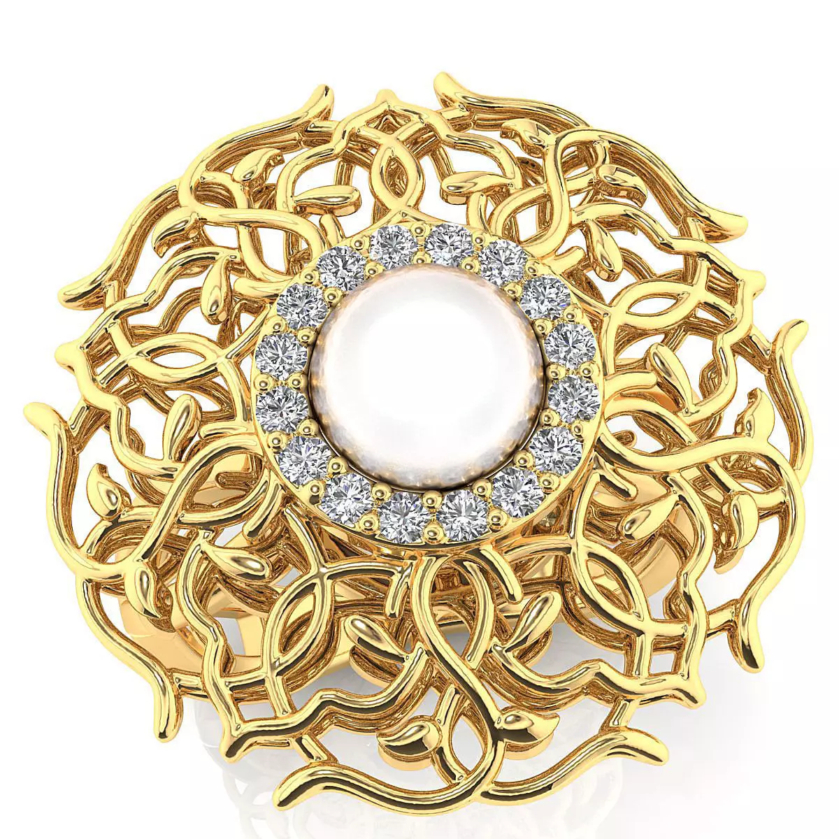 Fancy ring 3D print model_0