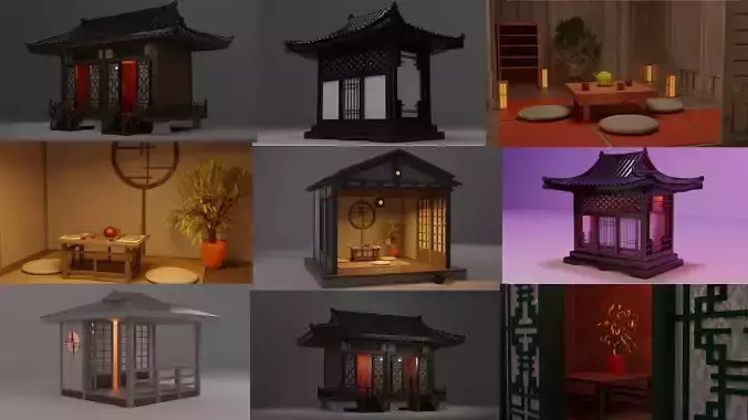 Japanese Garden Structures Buildings Exterior 