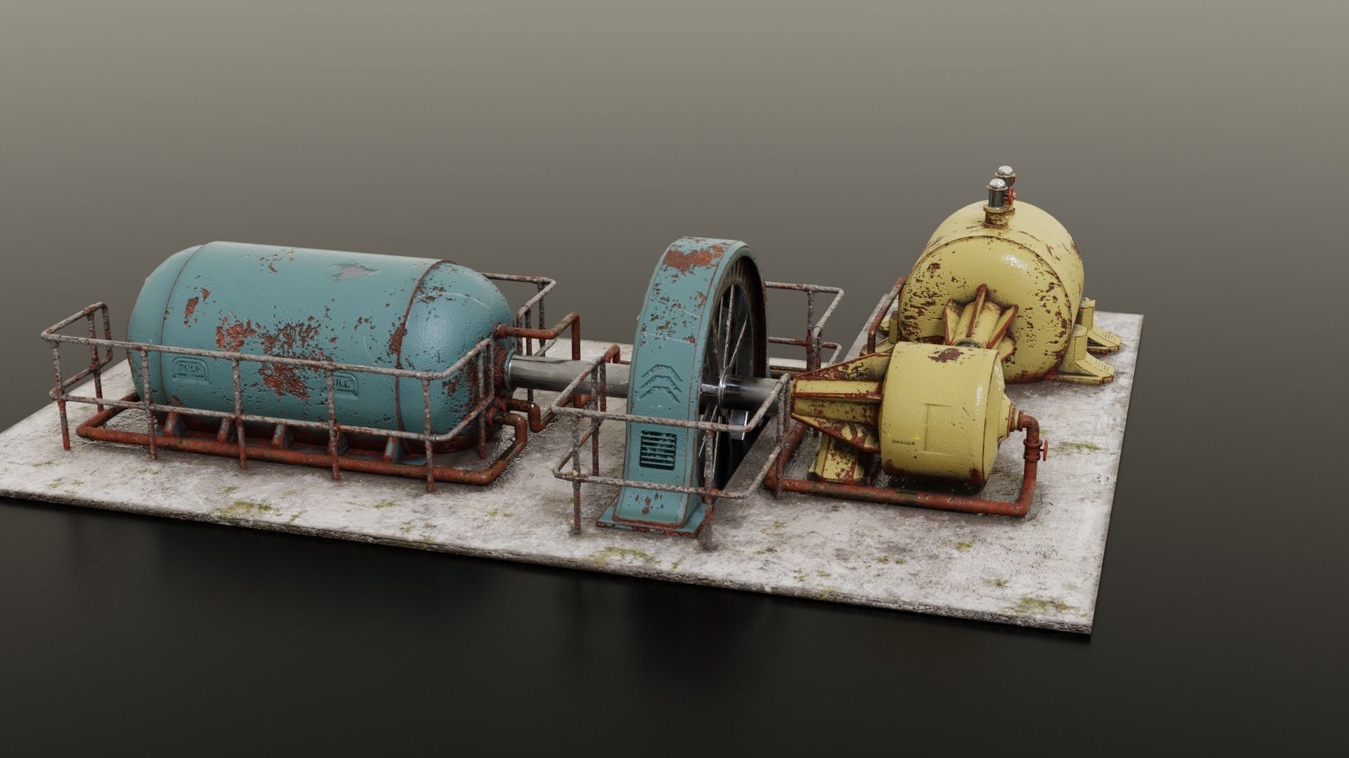 Diesel generator Low-poly 3D model_21