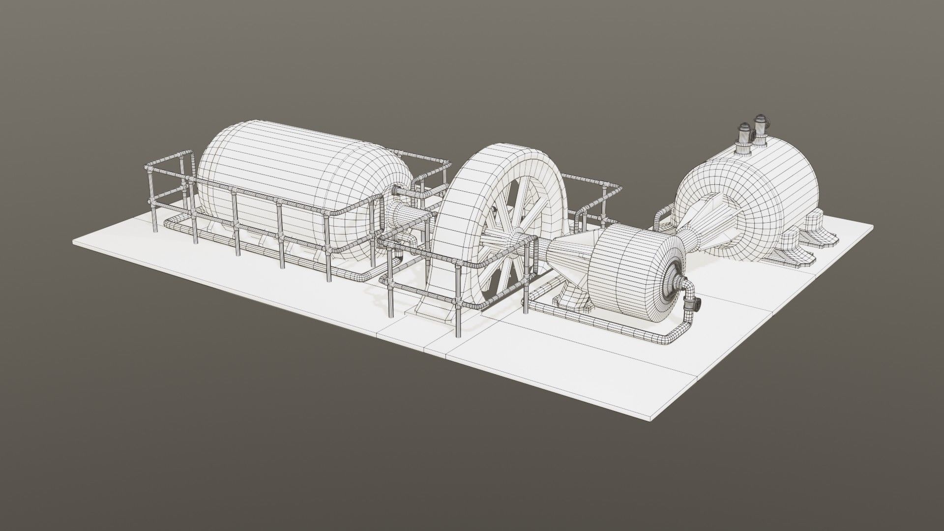 Diesel generator Low-poly 3D model_18