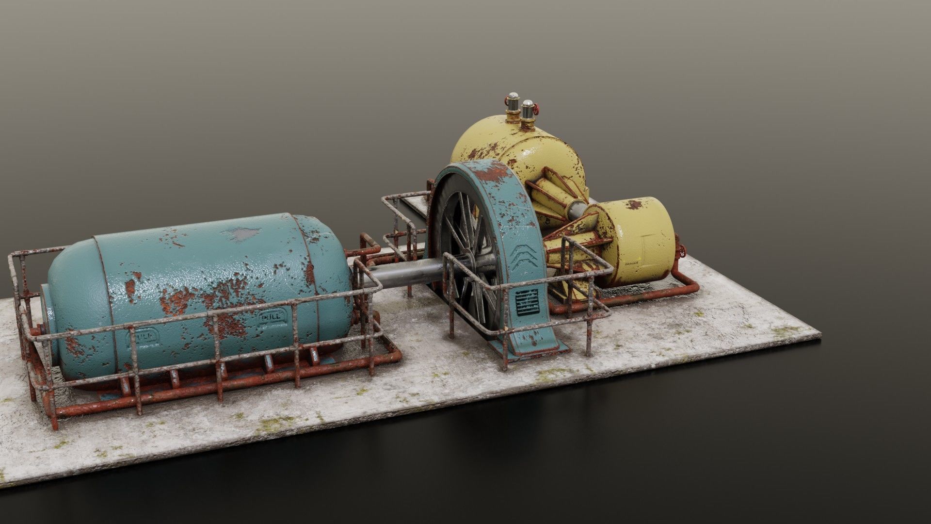 Diesel generator Low-poly 3D model_23