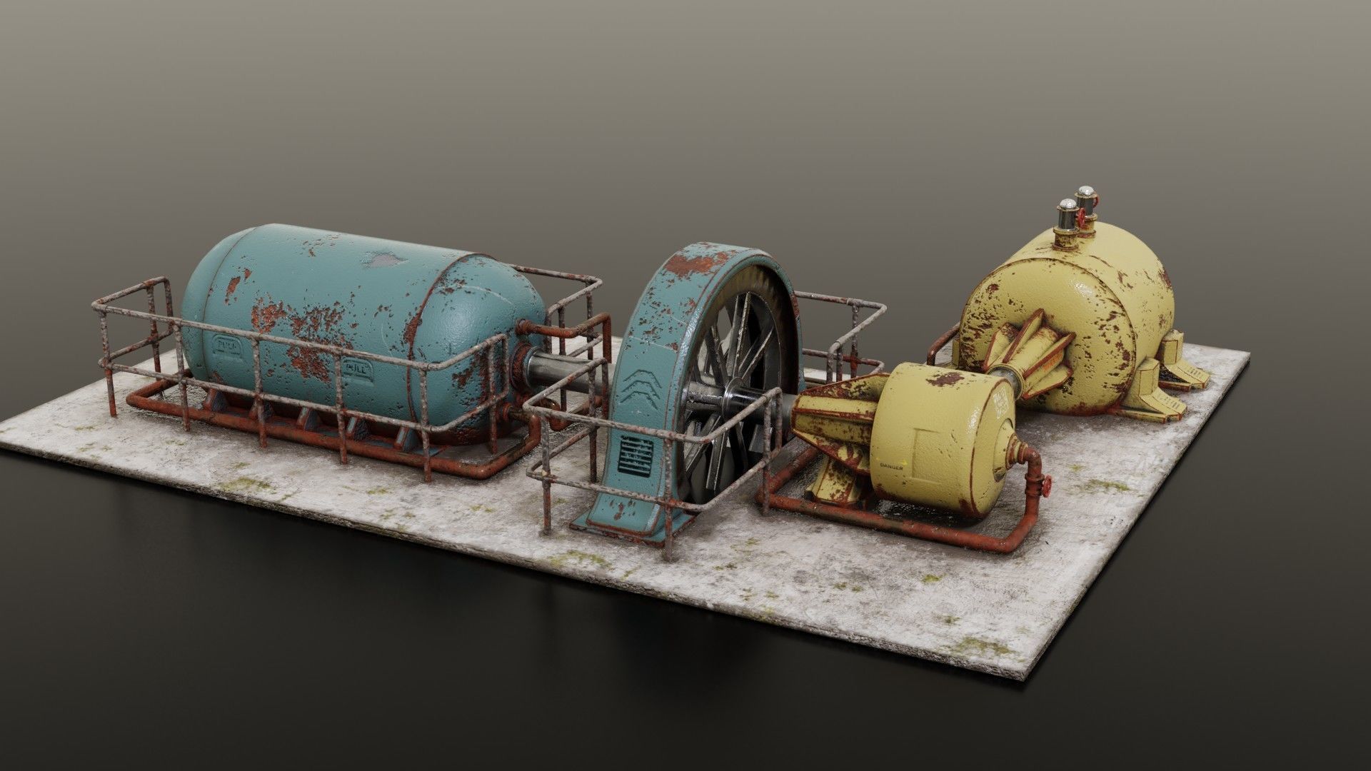 Diesel generator Low-poly 3D model_20