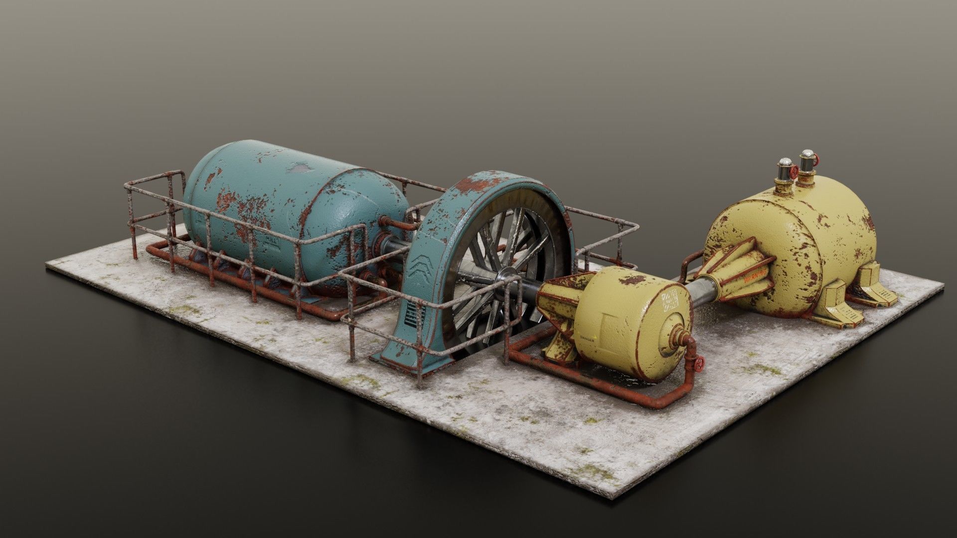 Diesel generator Low-poly 3D model_34