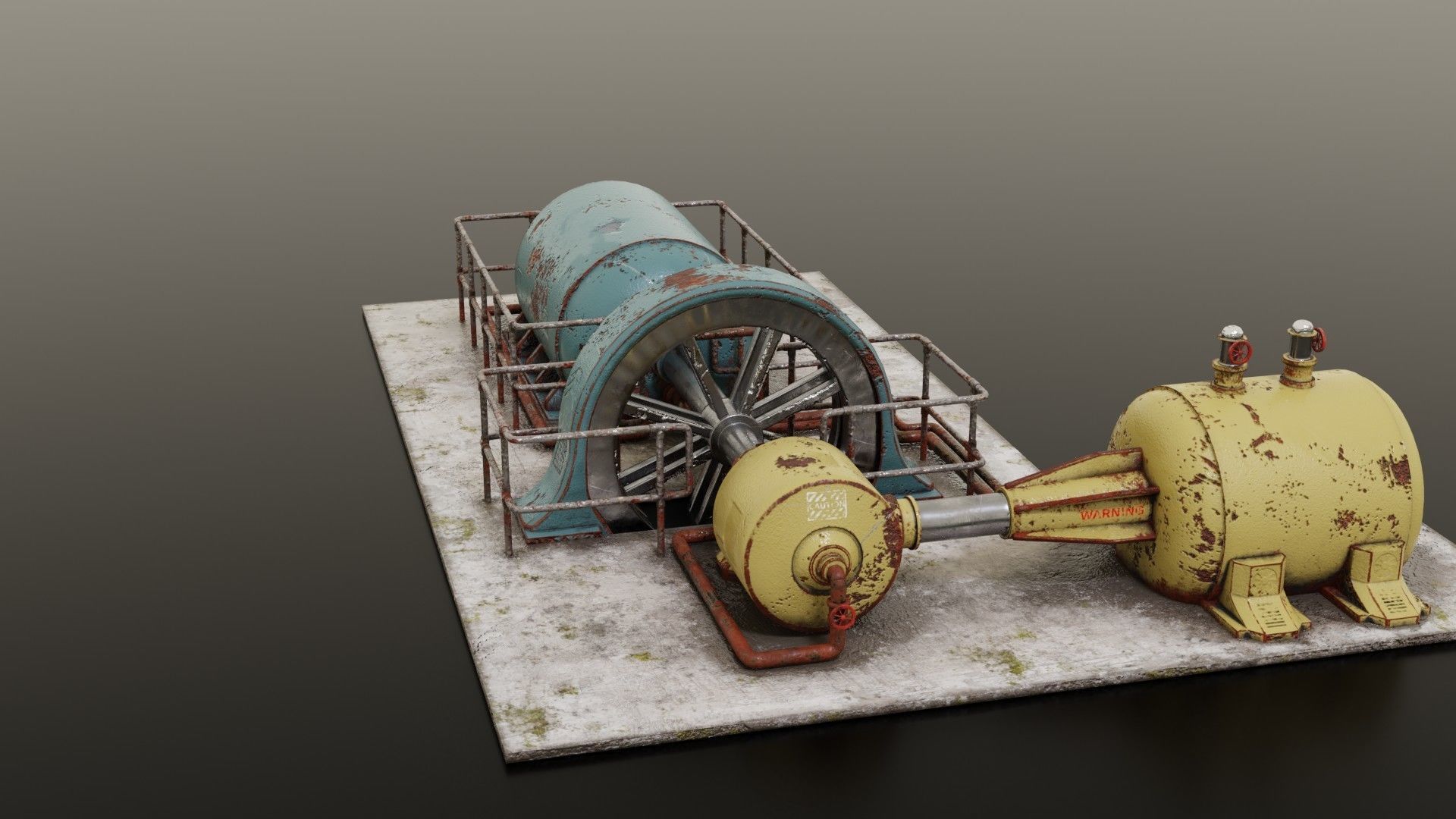 Diesel generator Low-poly 3D model_32