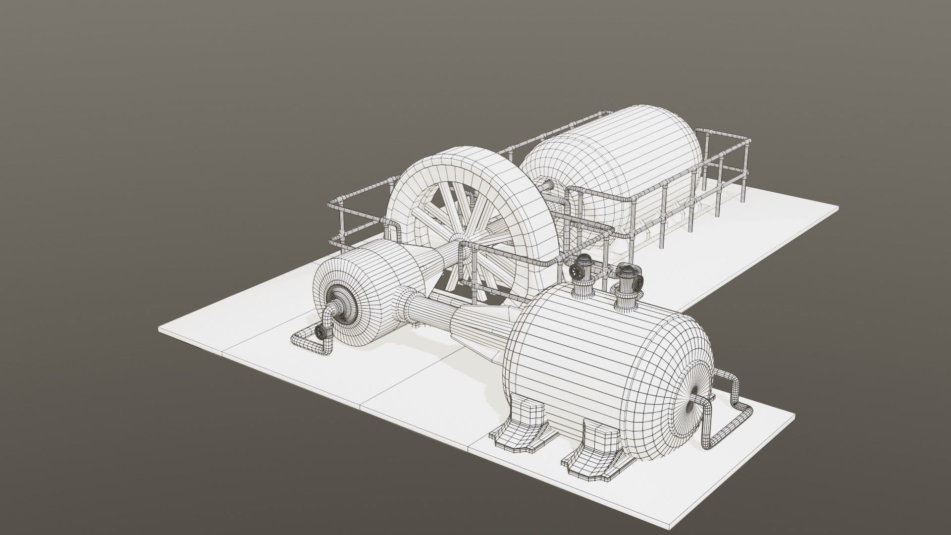 Diesel generator Low-poly 3D model_13