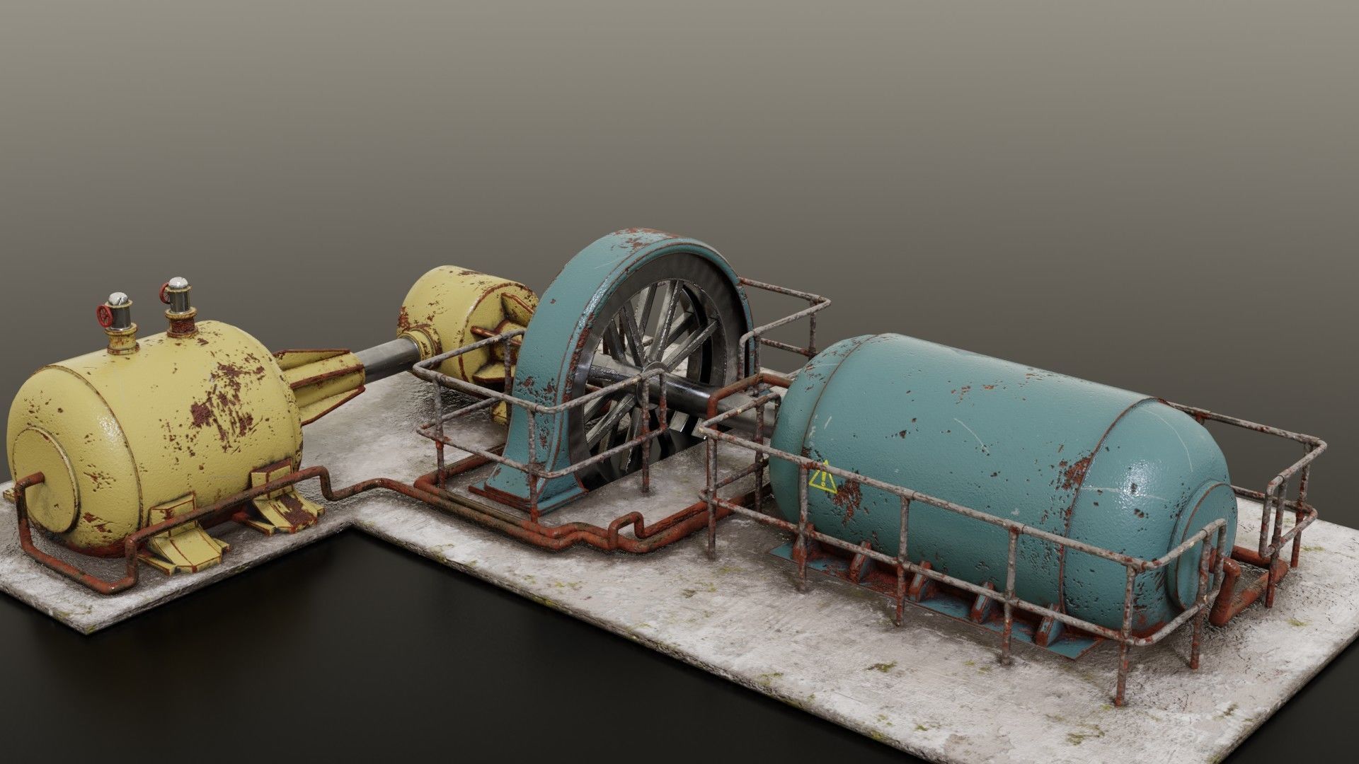Diesel generator Low-poly 3D model_27
