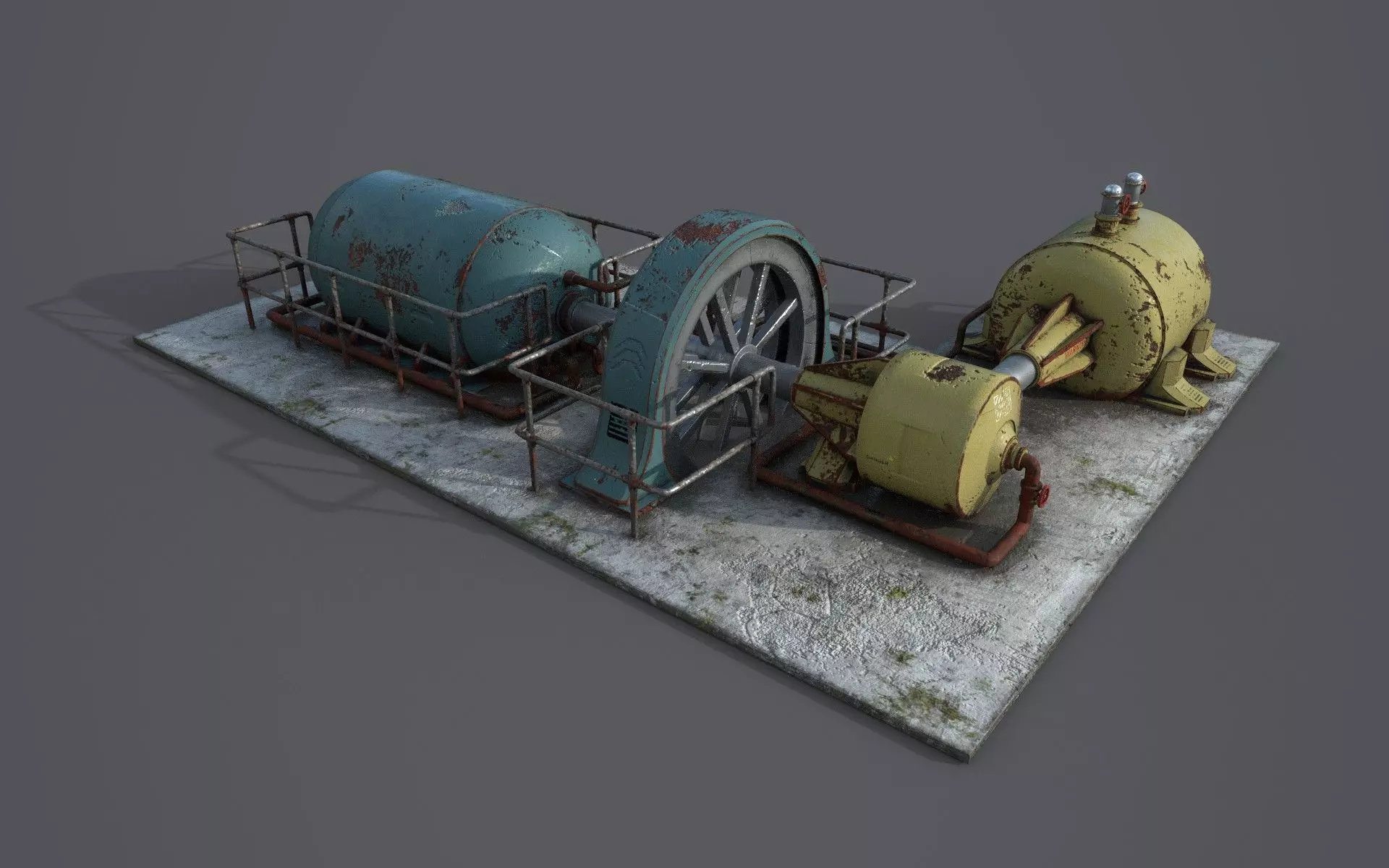 Diesel generator Low-poly 3D model_0