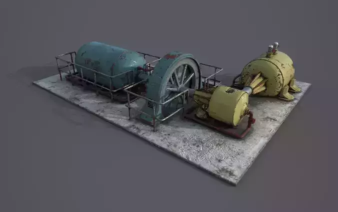 Diesel generator Low-poly 3D model