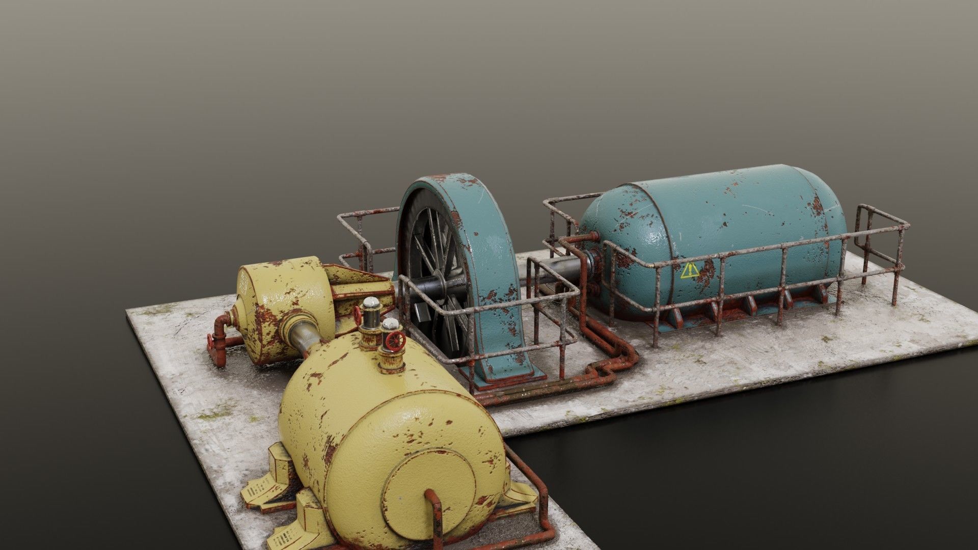 Diesel generator Low-poly 3D model_29