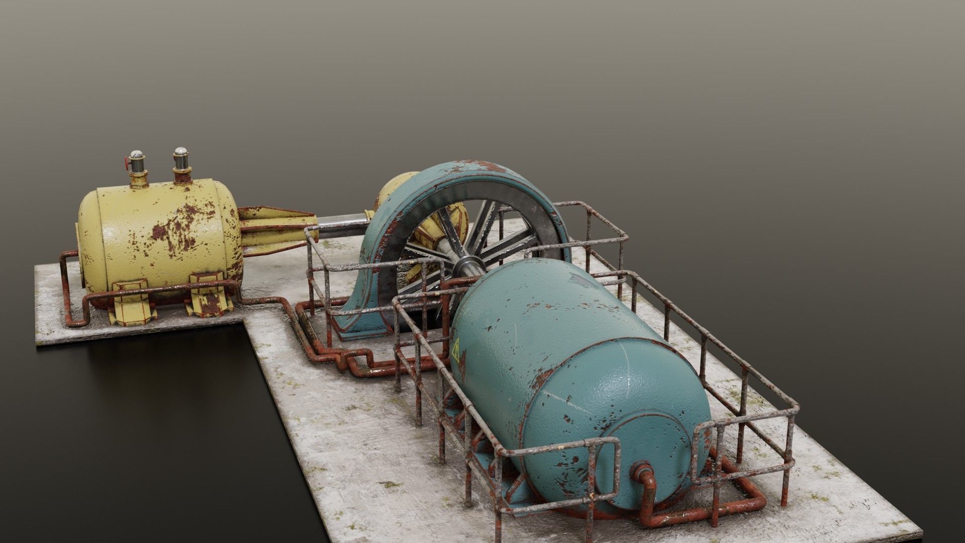 Diesel generator Low-poly 3D model_26