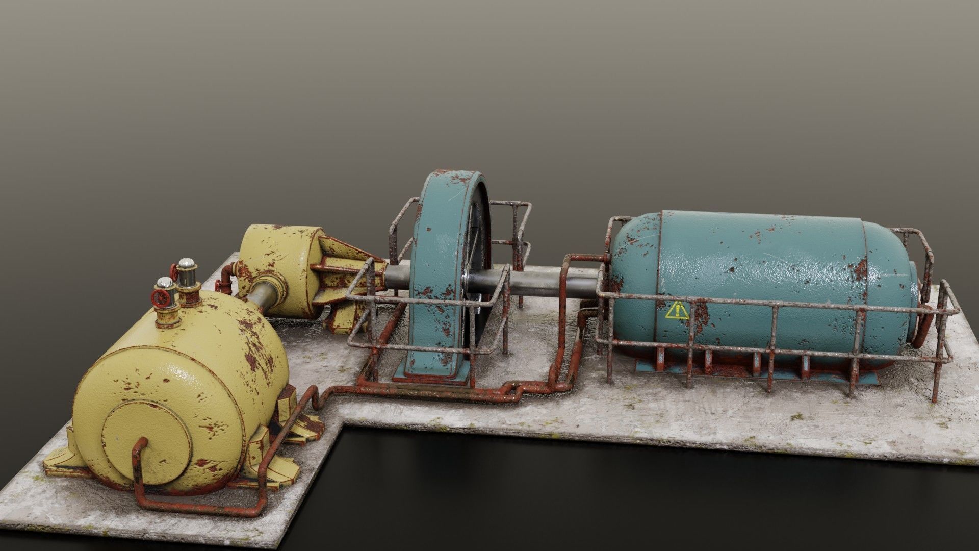 Diesel generator Low-poly 3D model_28