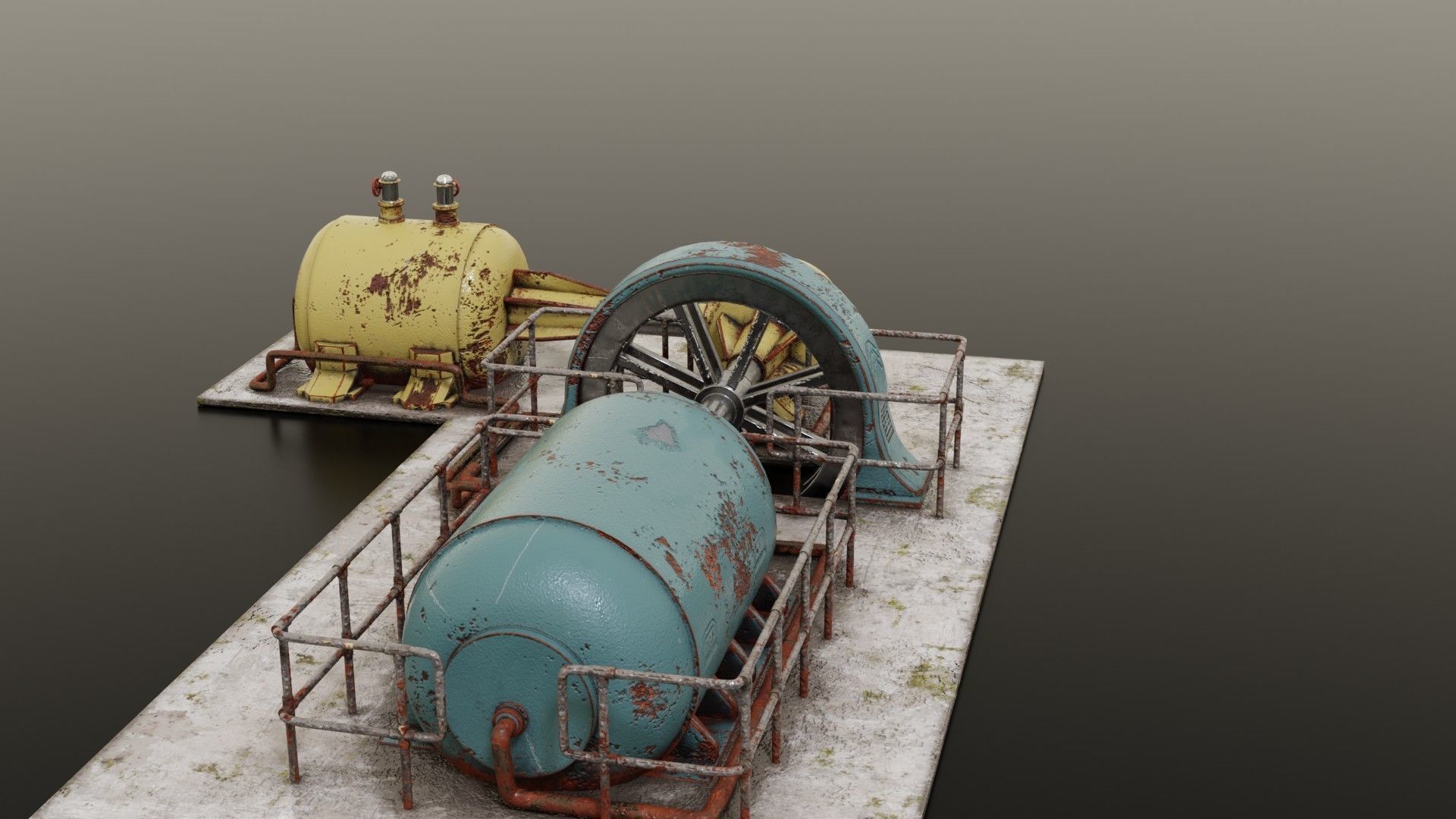 Diesel generator Low-poly 3D model_25