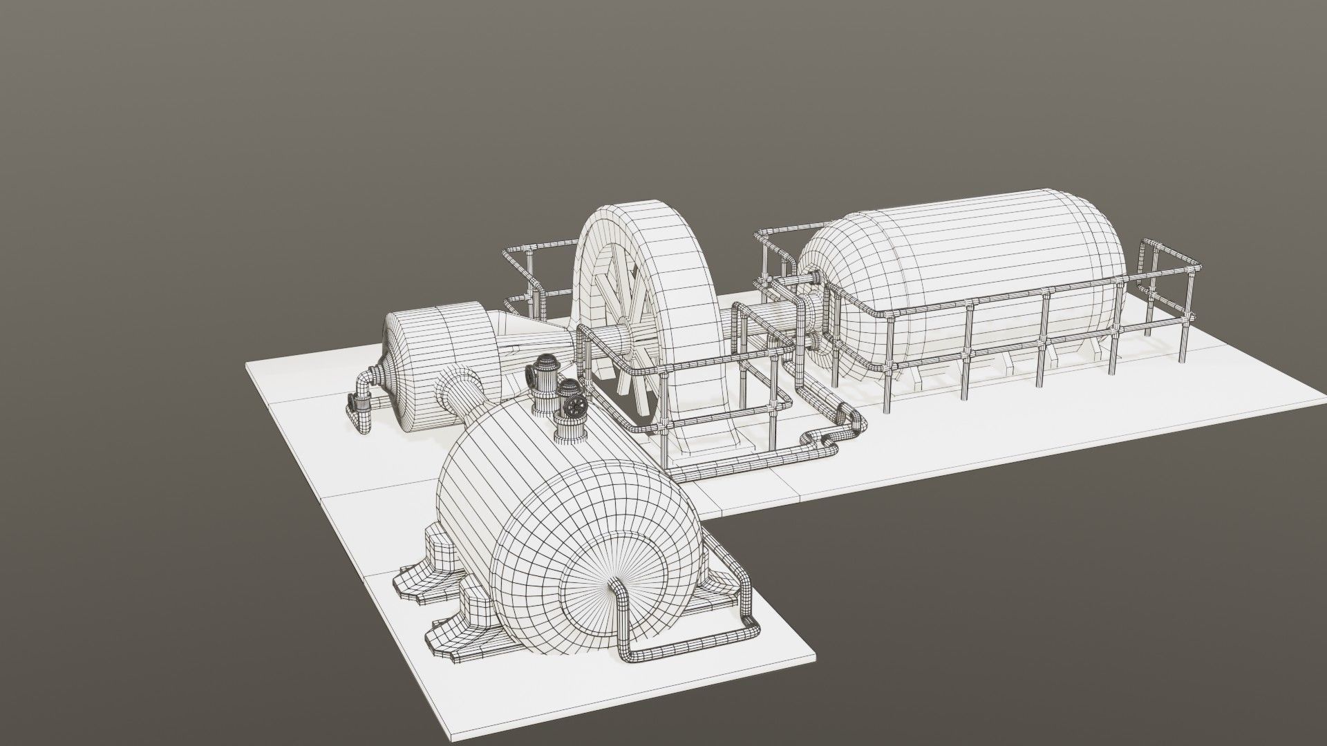 Diesel generator Low-poly 3D model_12