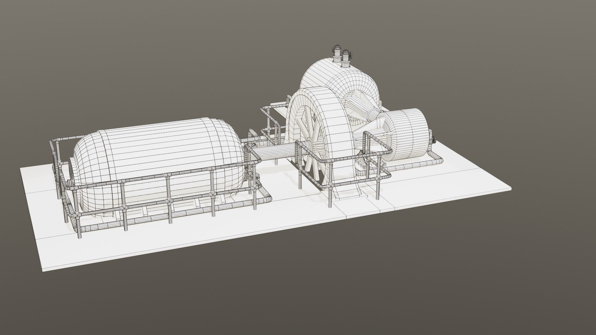 Diesel generator Low-poly 3D model_6