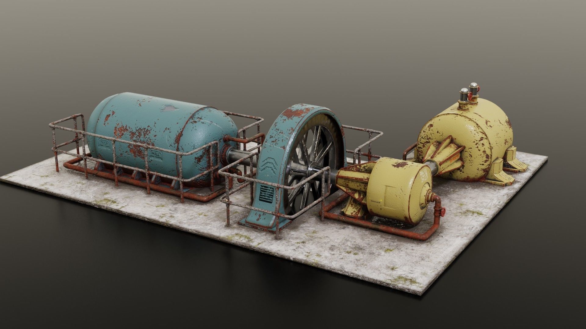 Diesel generator Low-poly 3D model_19