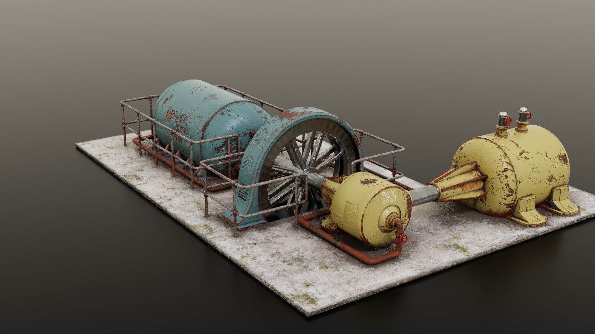 Diesel generator Low-poly 3D model_33