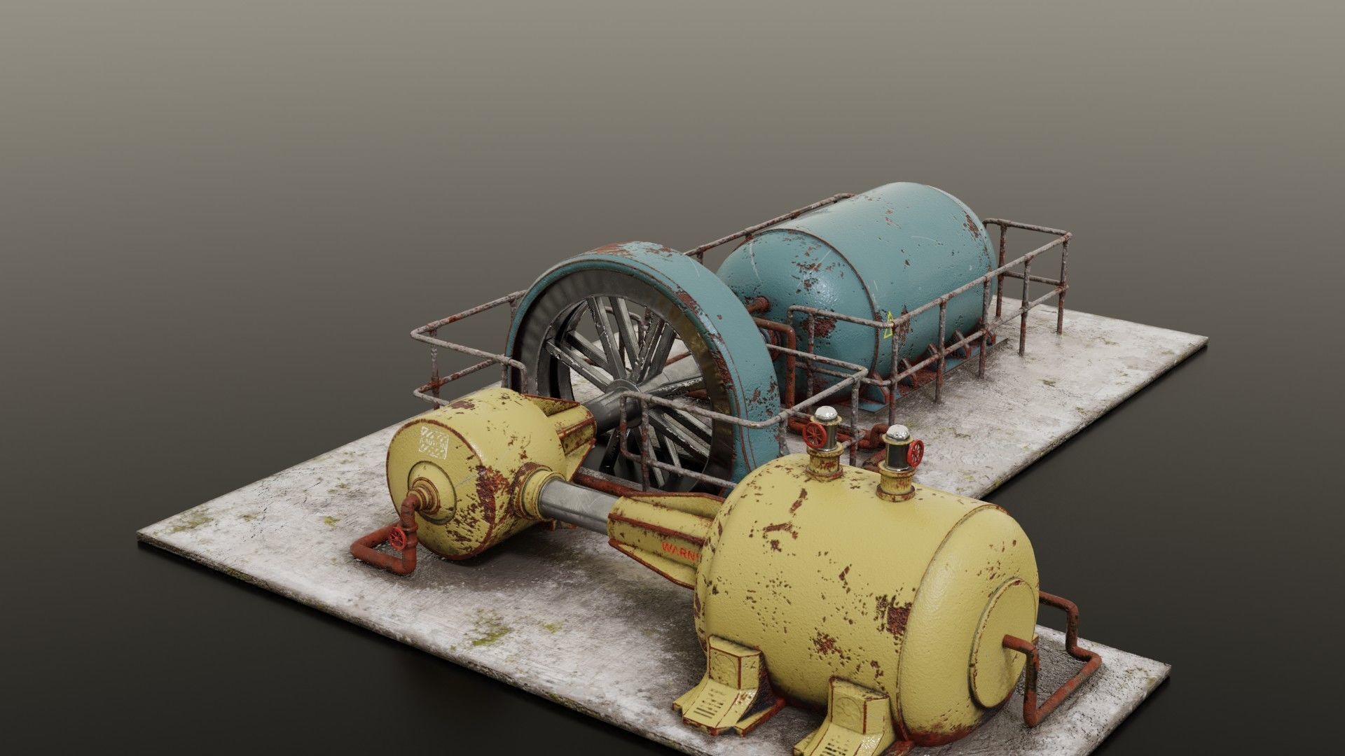 Diesel generator Low-poly 3D model_30