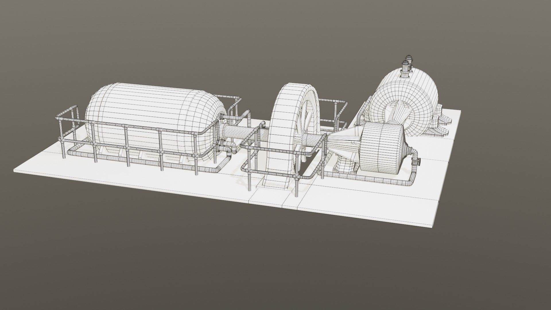 Diesel generator Low-poly 3D model_4