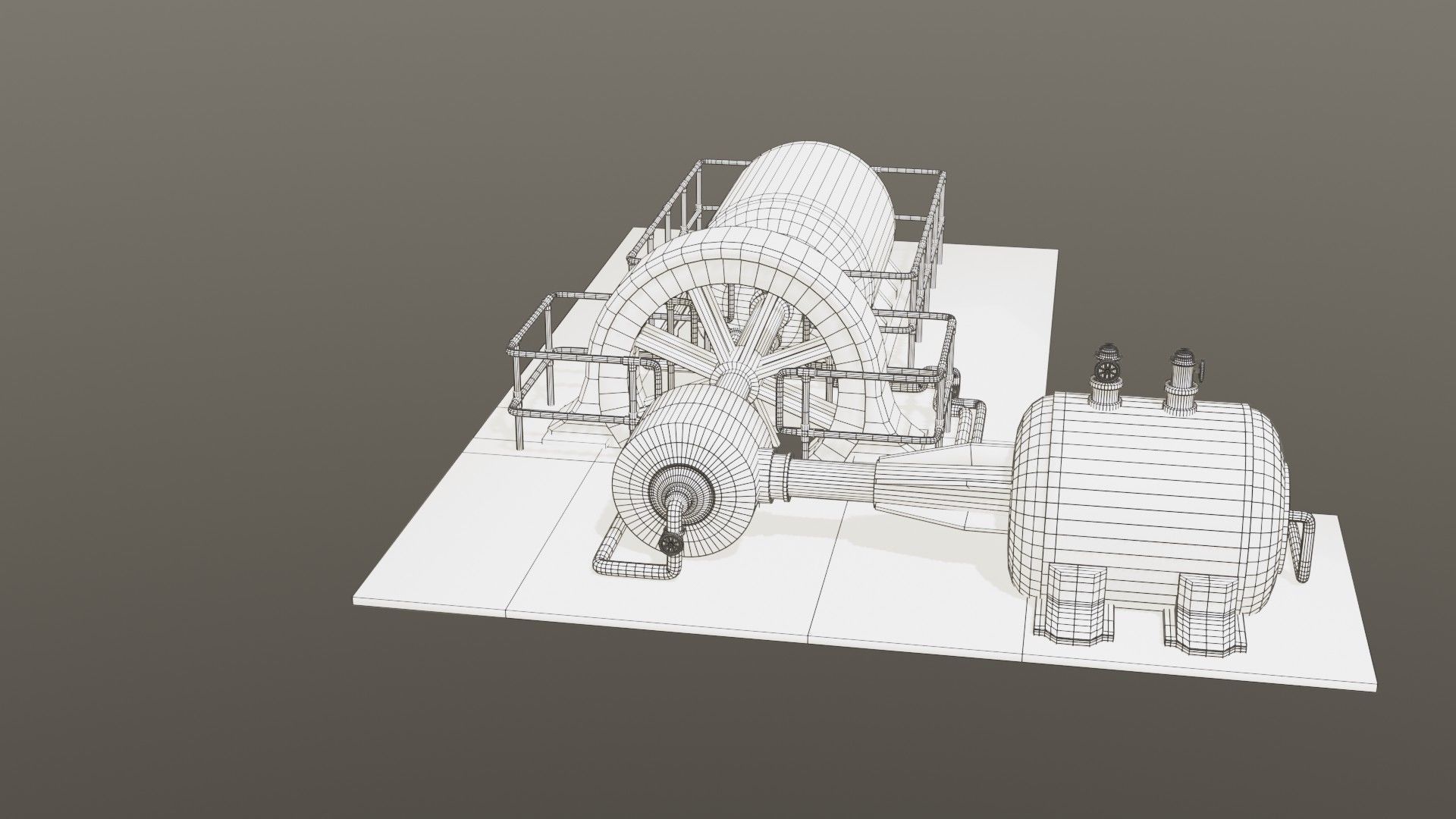 Diesel generator Low-poly 3D model_14