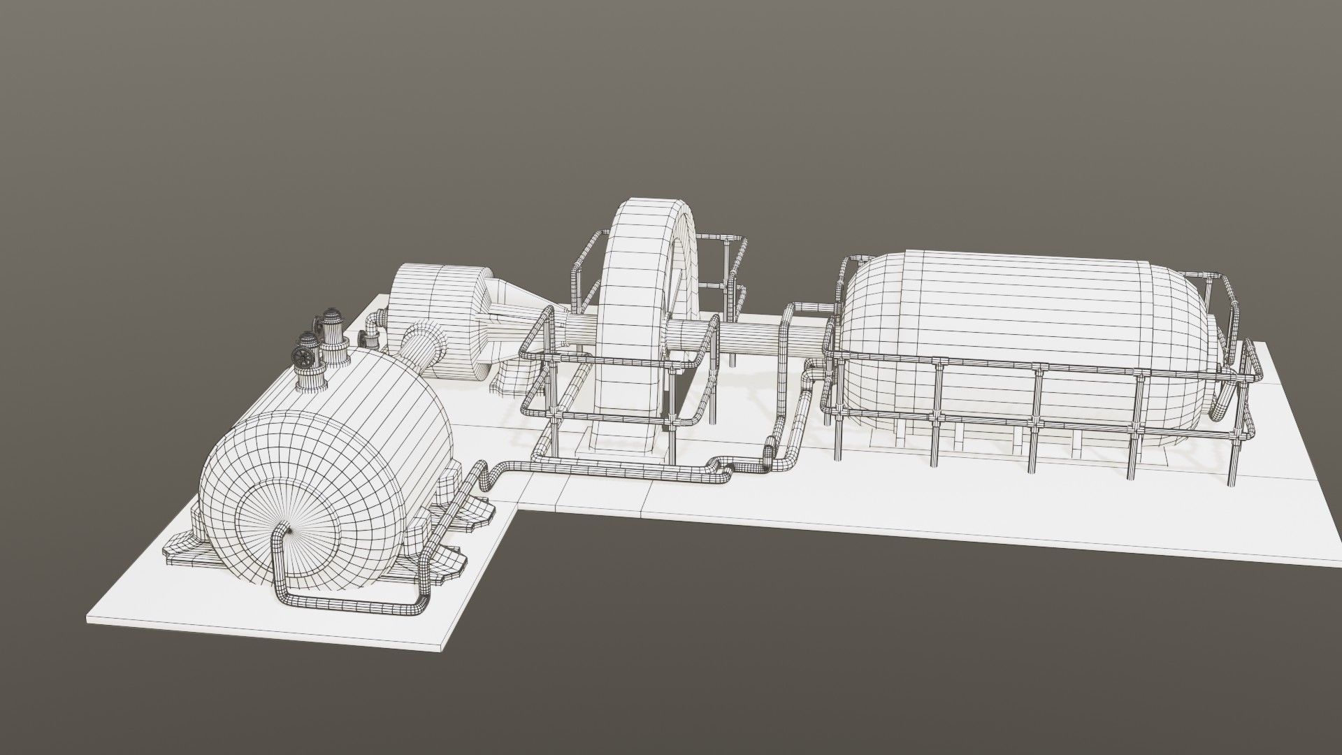 Diesel generator Low-poly 3D model_11