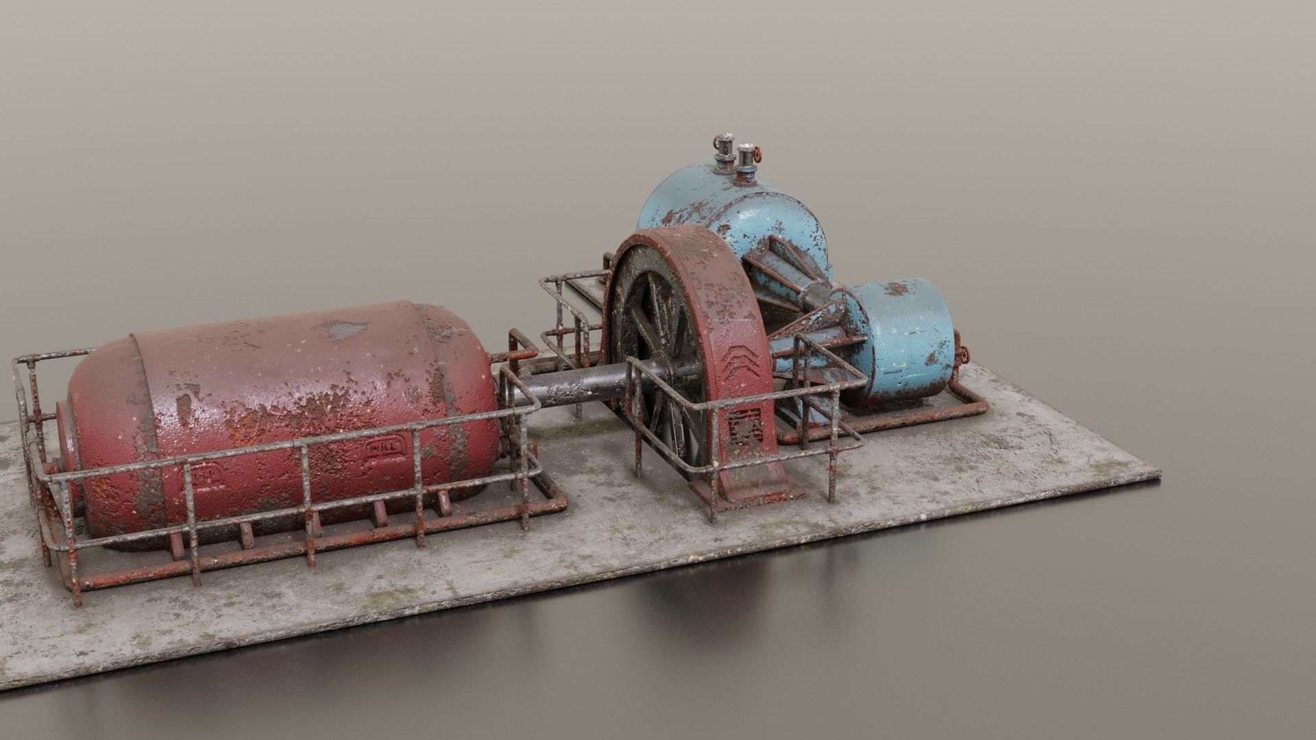 Diesel generator Low-poly 3D model_6