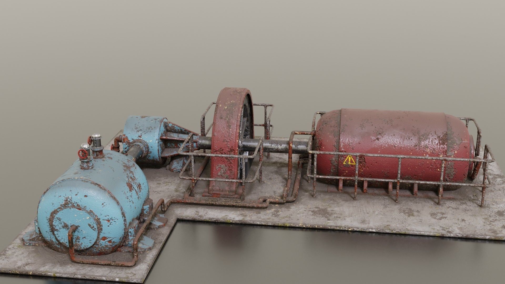 Diesel generator Low-poly 3D model_11