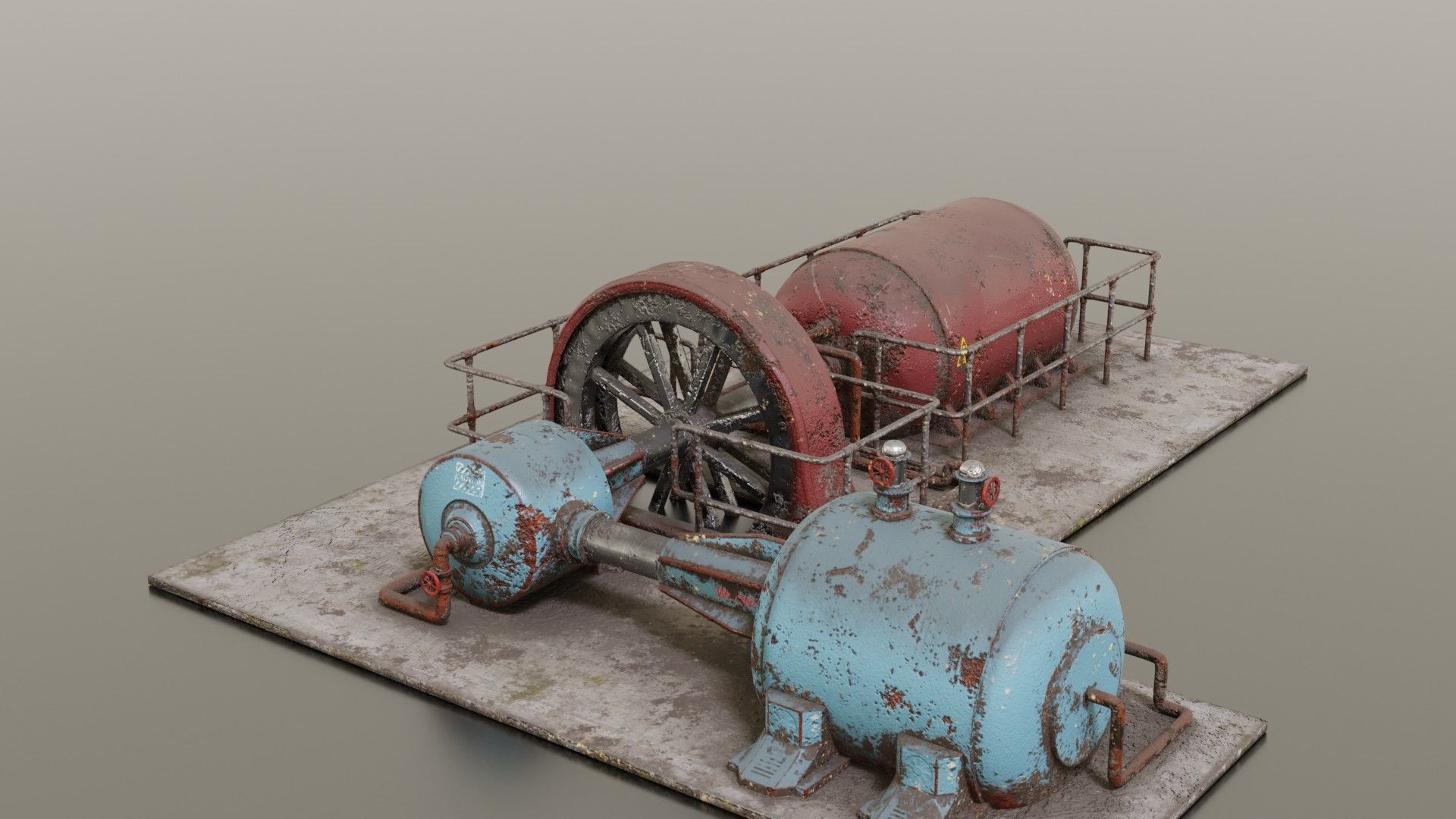 Diesel generator Low-poly 3D model_13