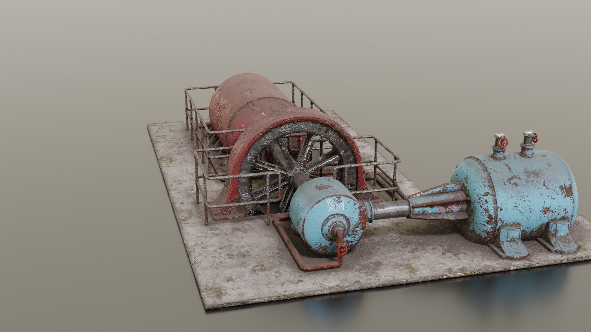 Diesel generator Low-poly 3D model_15
