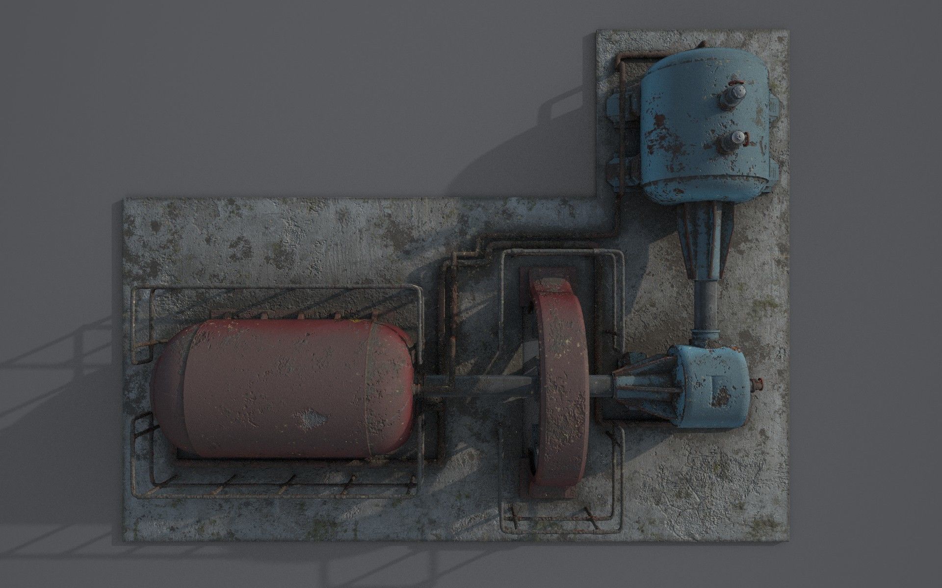 Diesel generator Low-poly 3D model_1
