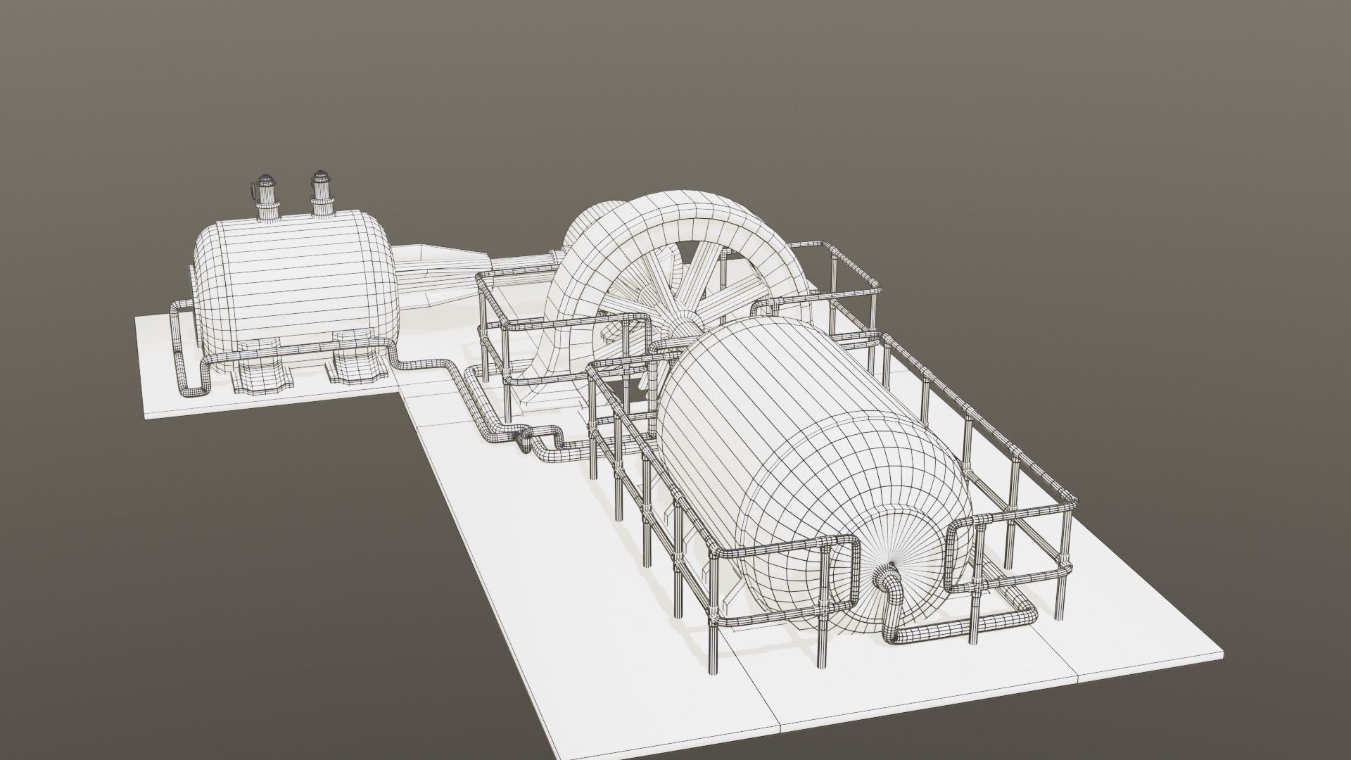 Diesel generator Low-poly 3D model_26