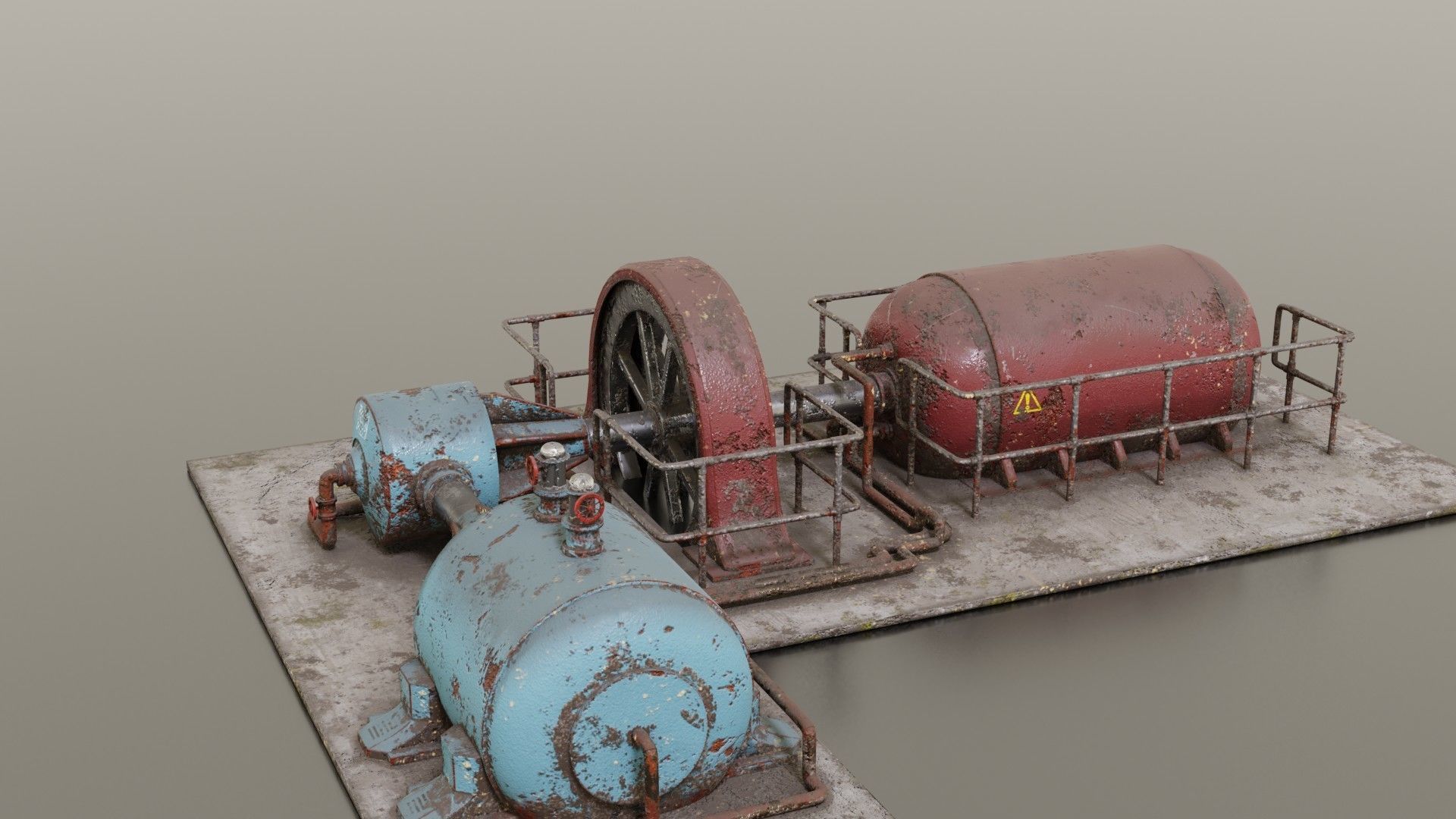 Diesel generator Low-poly 3D model_12