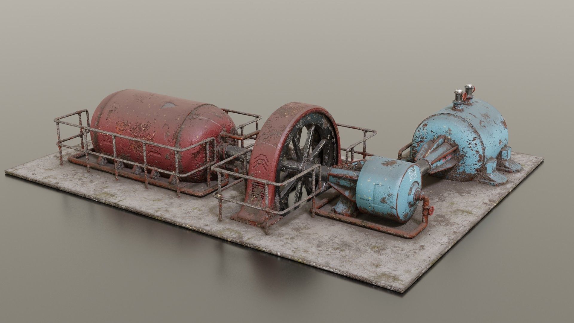Diesel generator Low-poly 3D model_18