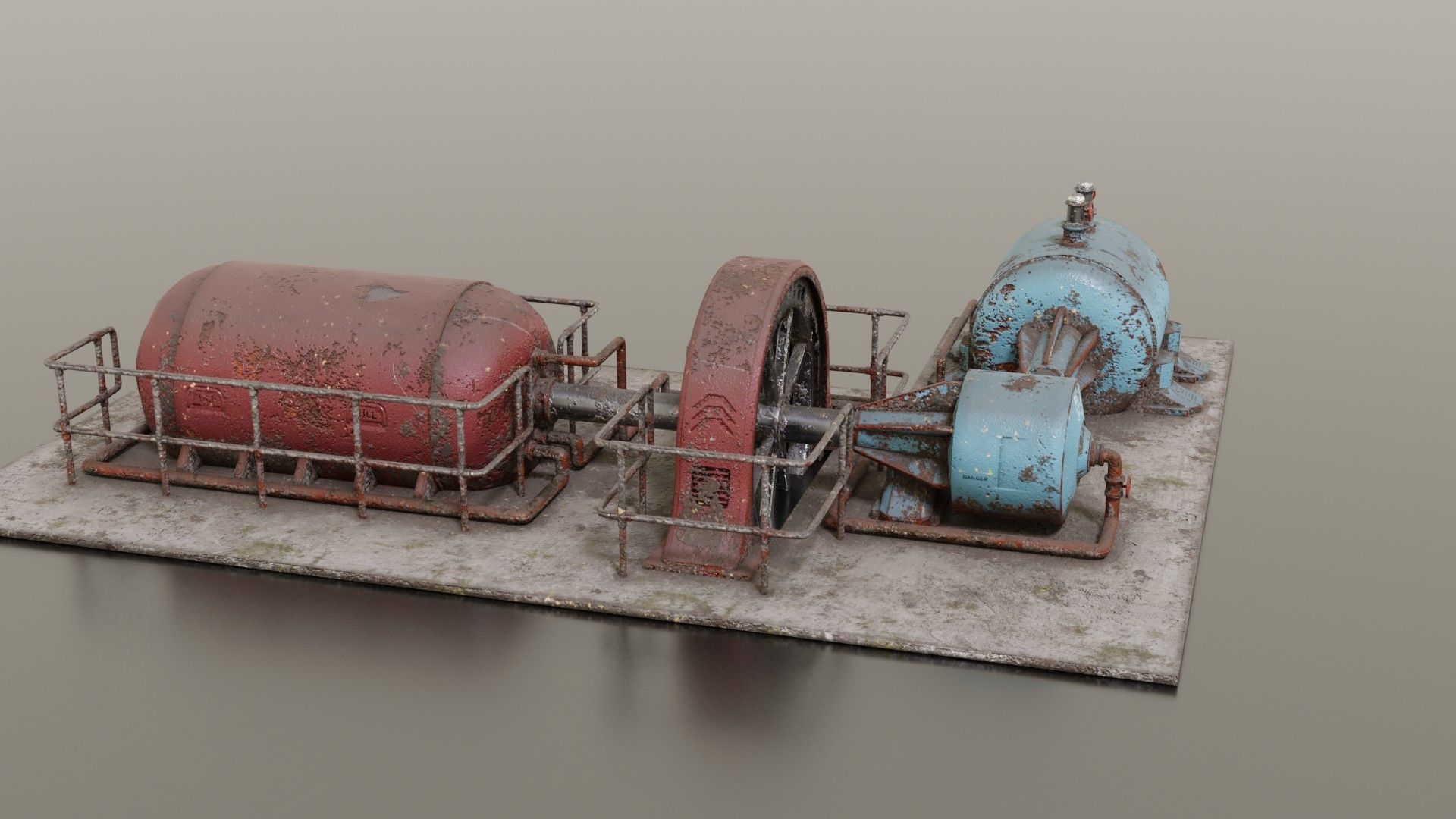 Diesel generator Low-poly 3D model_4