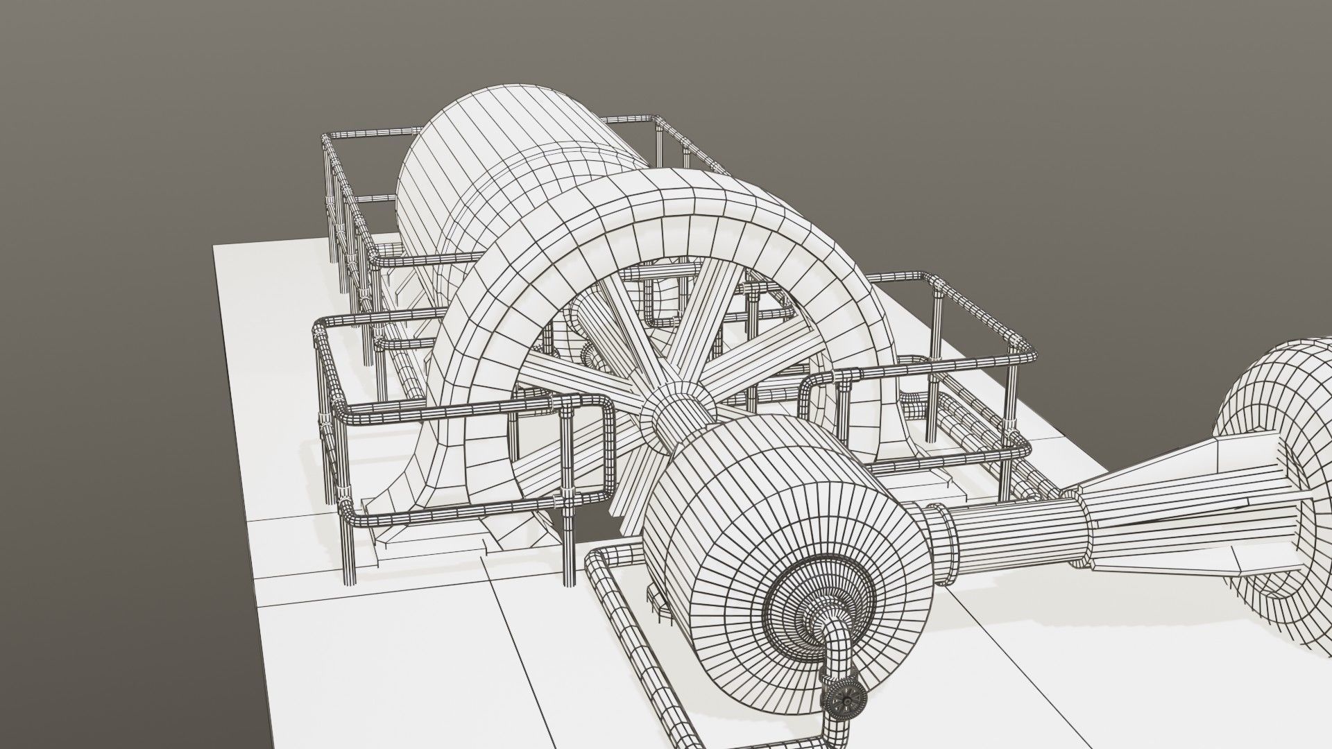 Diesel generator Low-poly 3D model_49