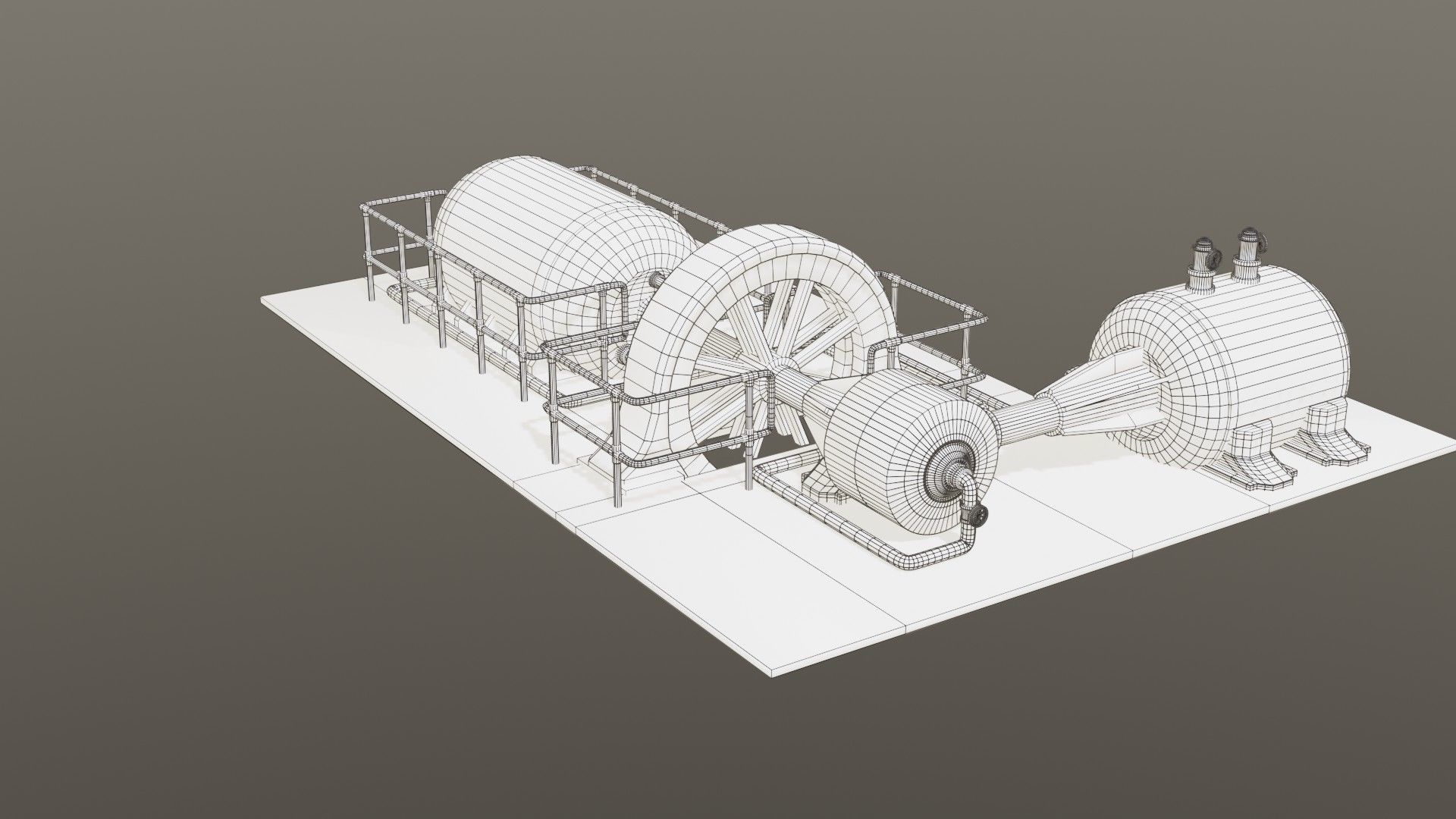 Diesel generator Low-poly 3D model_33