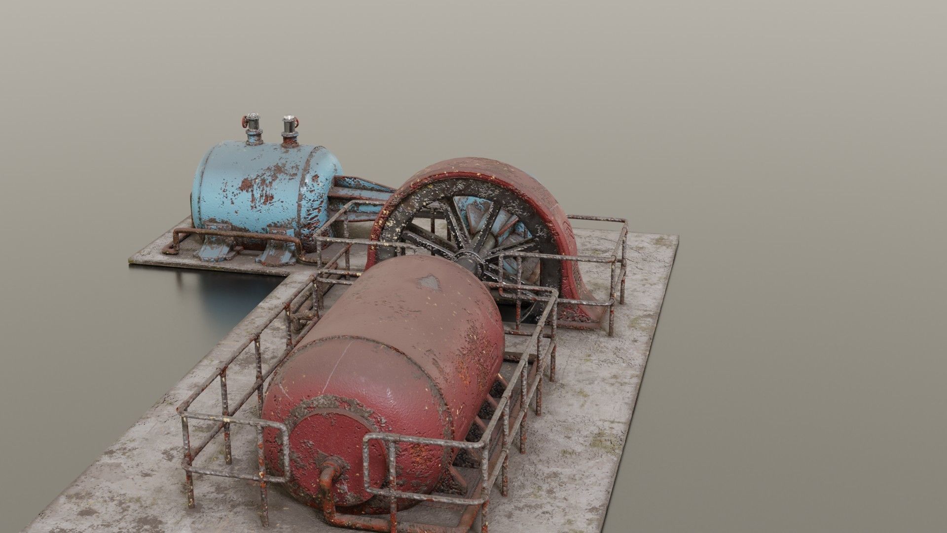 Diesel generator Low-poly 3D model_8