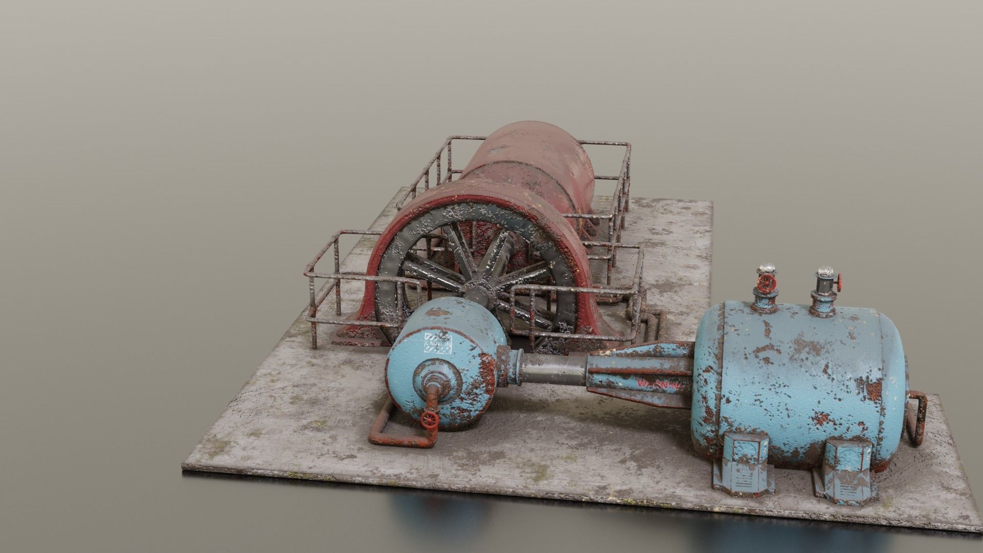 Diesel generator Low-poly 3D model_14