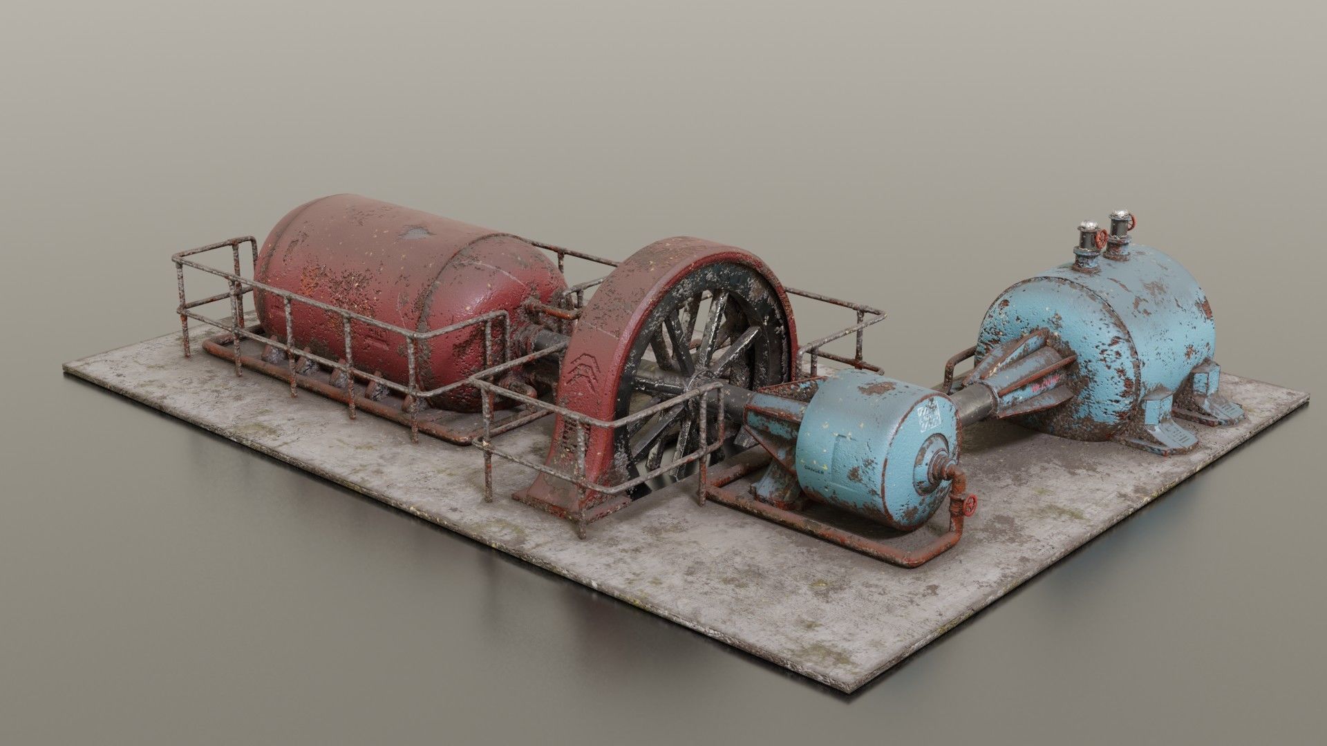 Diesel generator Low-poly 3D model_17