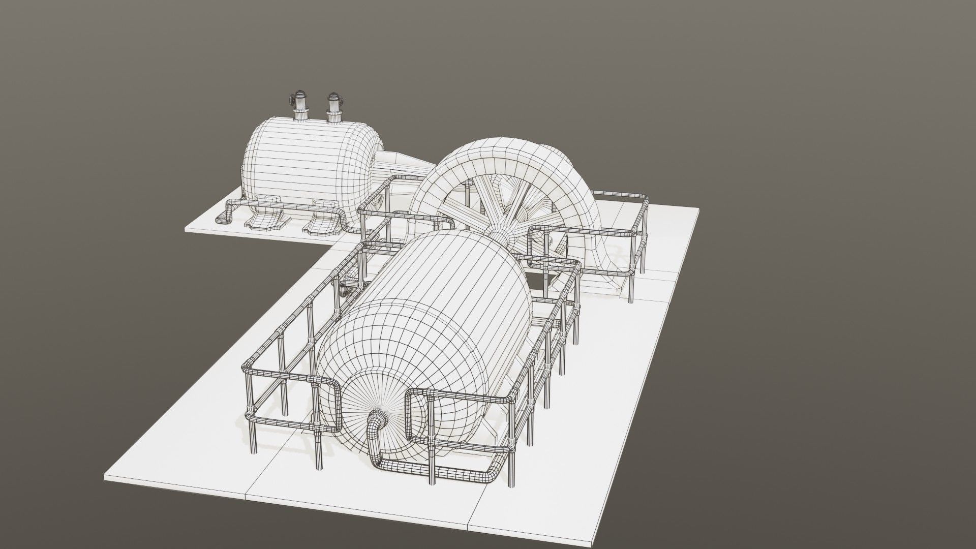 Diesel generator Low-poly 3D model_25