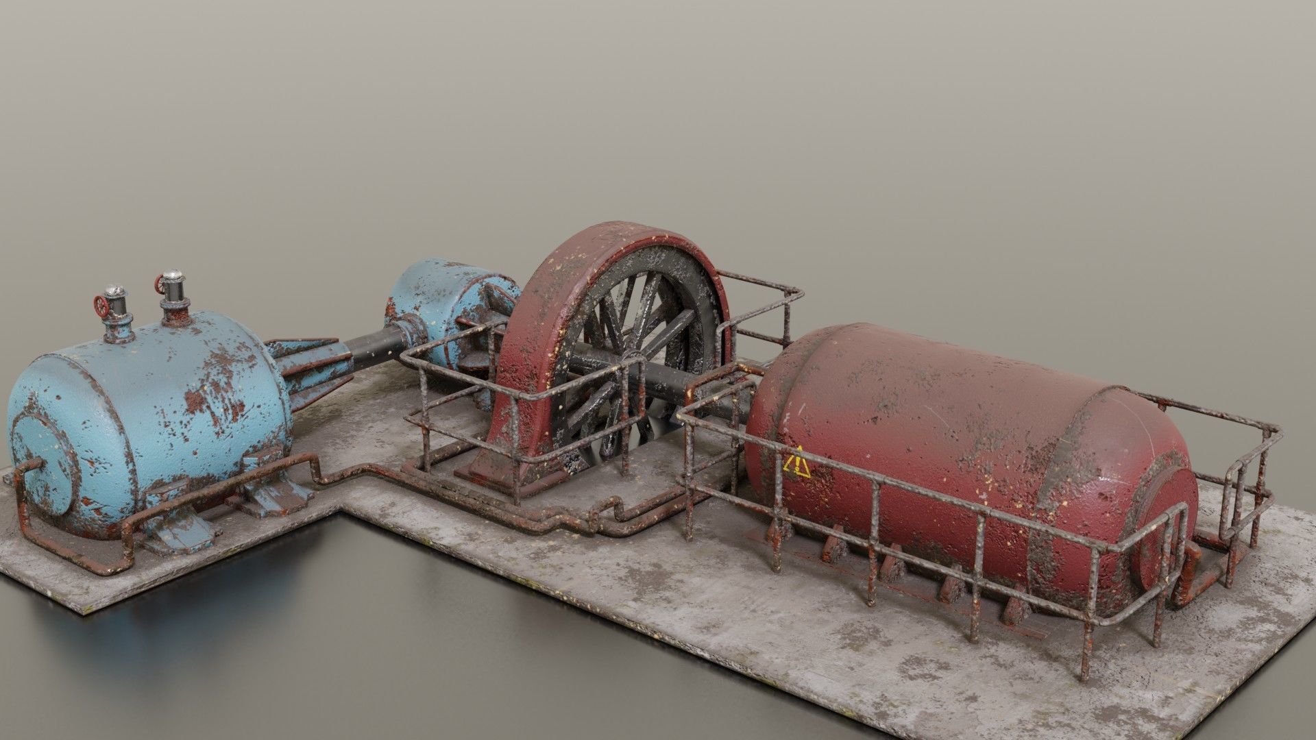 Diesel generator Low-poly 3D model_10
