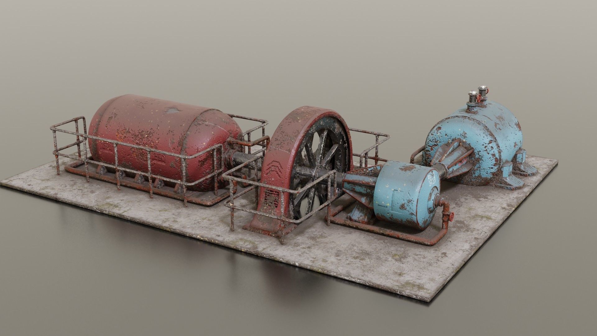 Diesel generator Low-poly 3D model_2