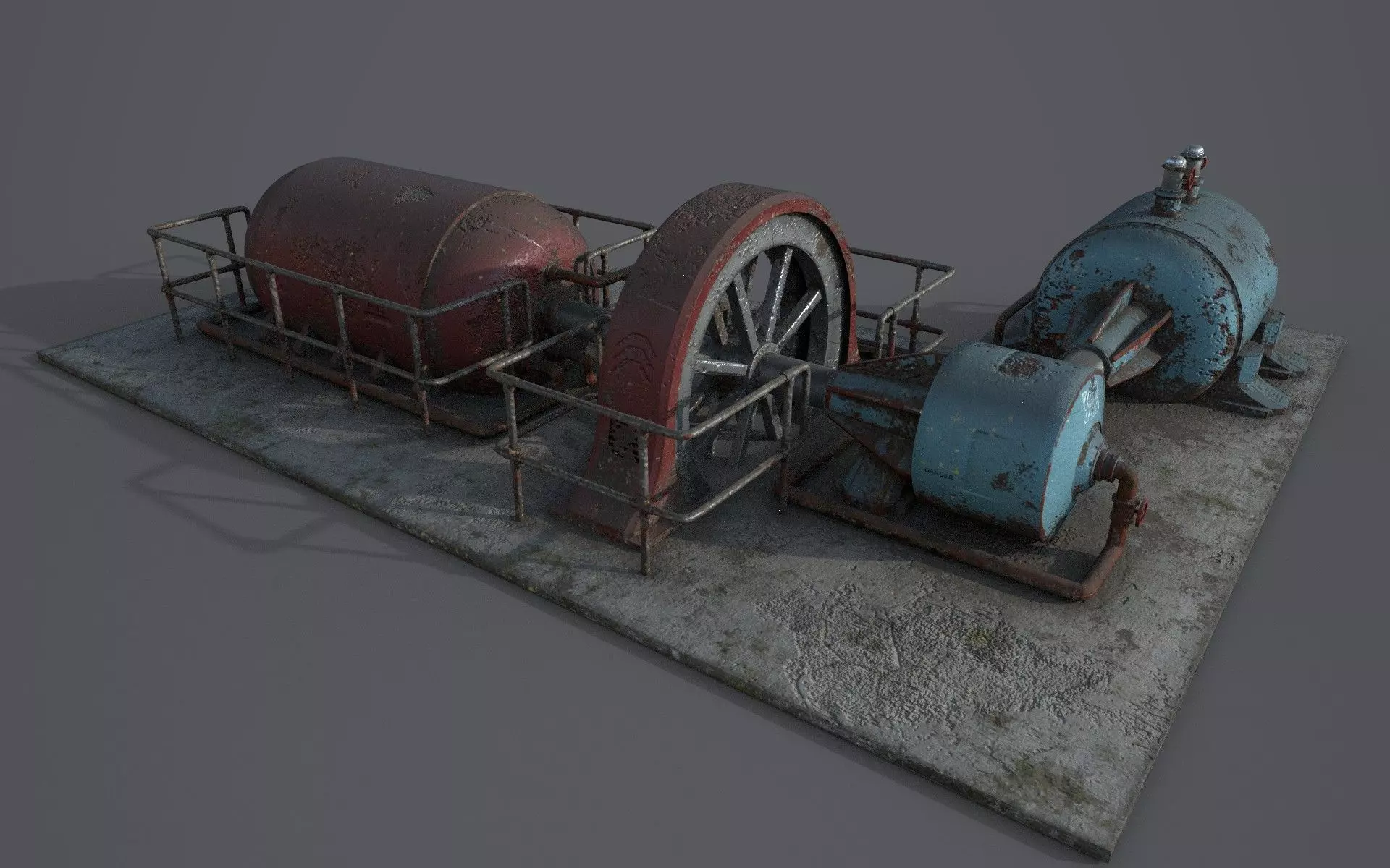 Diesel generator Low-poly 3D model_0