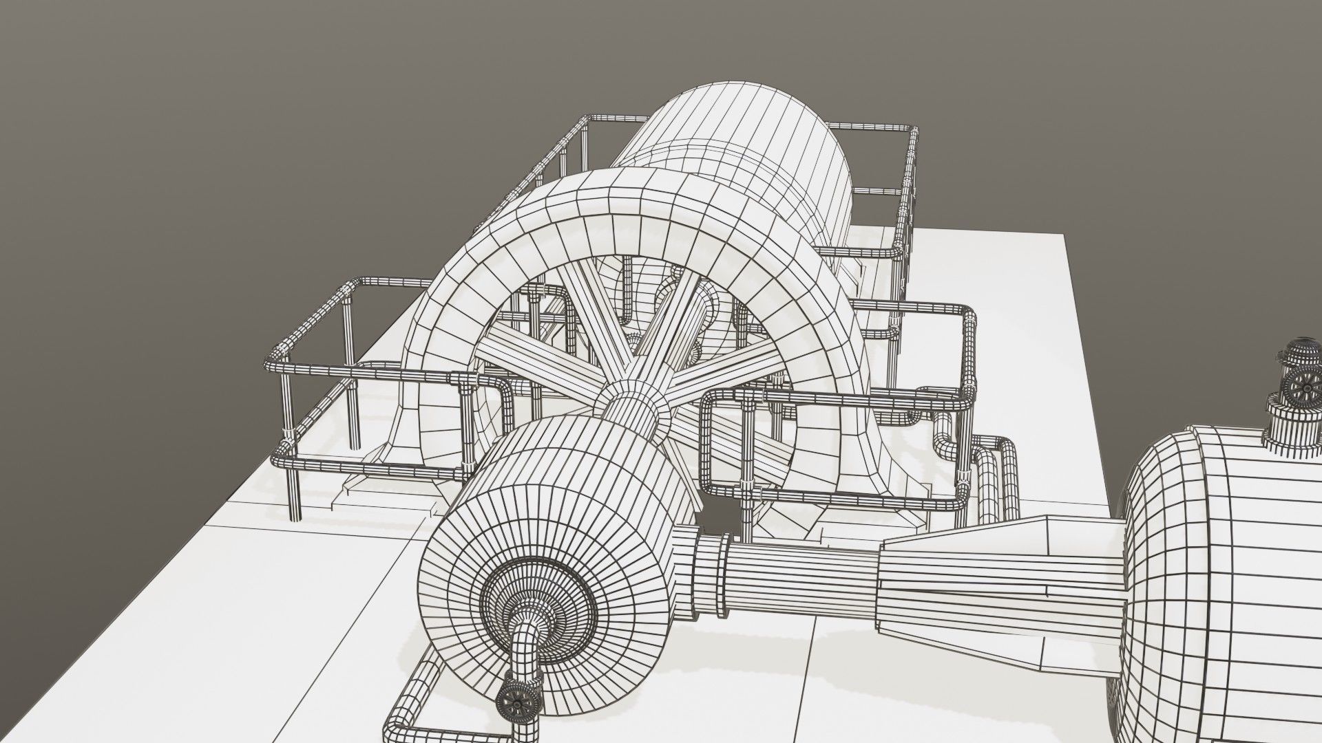 Diesel generator Low-poly 3D model_48
